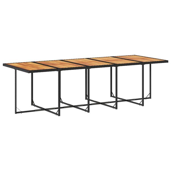 vidaXL 11d&iacute;ln&yacute; zahradn&iacute; j&iacute;deln&iacute; set s podu&scaron;kami čern&yacute; polyratan