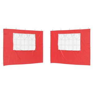 vidaXL Bočn&iacute; stěna p&aacute;rty stanu 2 ks 300 x 195 cm Červen&aacute; PE a ocel