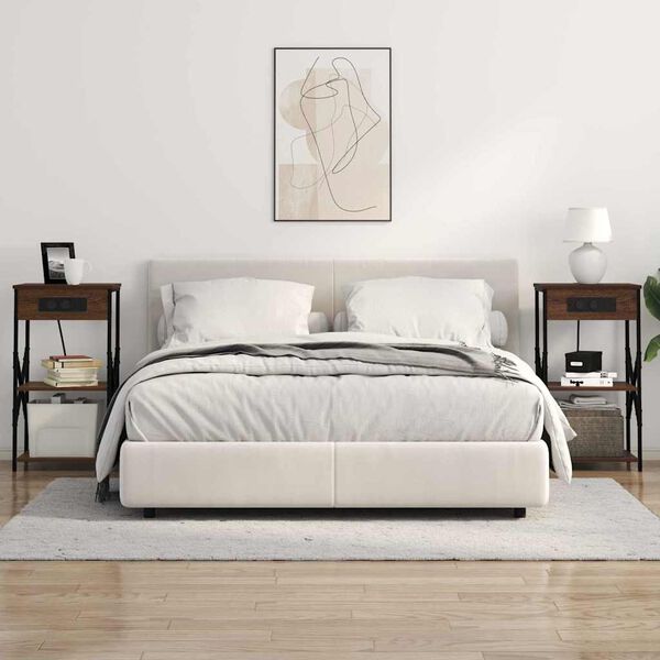 vidaXL Nočn&iacute; skř&iacute;ňka Hněd&yacute; dub 41 x 31 x 76 cm kompozitn&iacute; dřevo