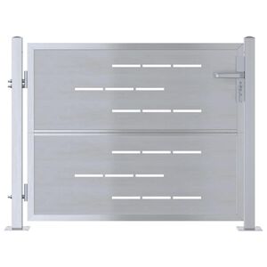 vidaXL Zahradn&iacute; br&aacute;na 85 x 70 cm Nerezov&aacute; ocel Stř&iacute;brn&aacute; Zamykateln&eacute;