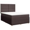 vidaXL Box spring postel s matrac&iacute; tmavě hněd&aacute; 140x200 cm textil