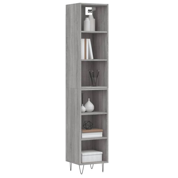 vidaXL Skř&iacute;ň highboard &scaron;ed&aacute; sonoma 34,5x32,5x180 cm kompozitn&iacute; dřevo