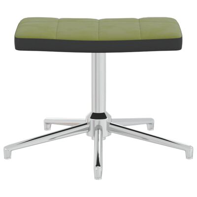 vidaXL Relaxační křeslo se stoličkou světle zelené samet a PVC
