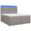 vidaXL Postel boxspring s matrac&iacute; s čelo Taupe 200 x 200 cm Textil