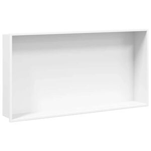 vidaXL Nika do sprchov&eacute;ho koutu matn&aacute; b&iacute;l&aacute; 62x32x9 cm nerezov&aacute; ocel