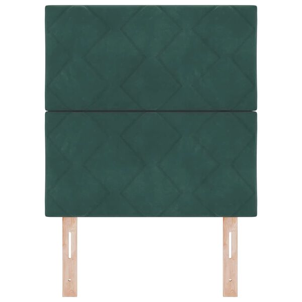 vidaXL Čelo postele s čelo Tmavě zelen&aacute; 80 cm samet