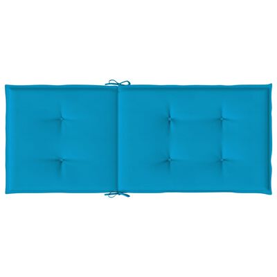 vidaXL Polstry na zahradní židle 2 ks, modré, 120x50x3 cm