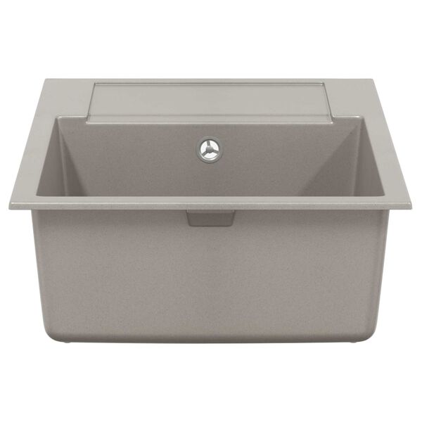 vidaXL Dřez &Scaron;ed&aacute; 780 x 500 mm 80% Křemenn&eacute; a 20% Pryskyřice