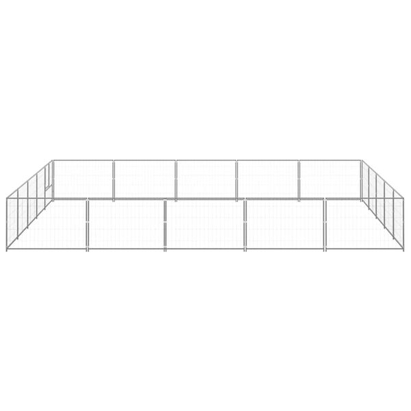 vidaXL Ps&iacute; kotec stř&iacute;brn&yacute; 25 m&sup2; ocel