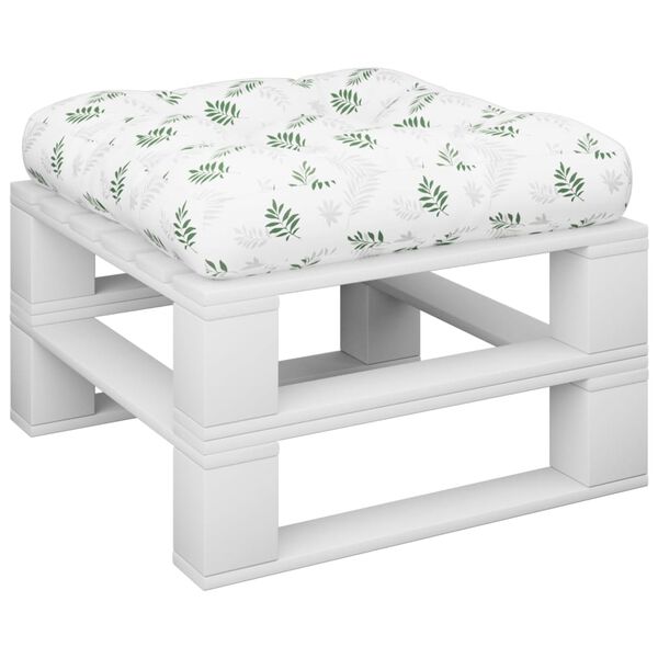 vidaXL Podu&scaron;ka na palety vzor listů 50 x 50 x 12 cm textil