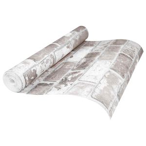 vidaXL 3D pevn&aacute; tapeta Pruhovan&yacute; Cihla 10 x 0,53 m Netkan&aacute; textilie