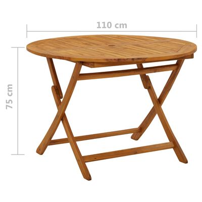 vidaXL Skládací zahradní stůl 110 cm masivní akáciové dřevo