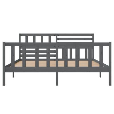vidaXL Rám postele šedý 135 x 190 cm Double masivní dřevo