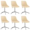 vidaXL Otočn&eacute; j&iacute;deln&iacute; židle 6 ks kr&eacute;mov&eacute; samet