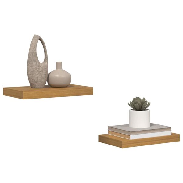 vidaXL N&aacute;stěnn&aacute; polička 2 pcs B&eacute;žov&aacute; 40 x 23,5 x 4 cm kompozitn&iacute; dřevo