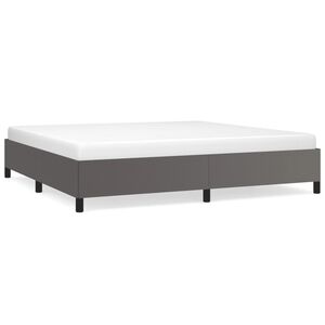 vidaXL R&aacute;m postele bez matrace &scaron;ed&aacute; 200 x 200 cm uměl&aacute; kůže