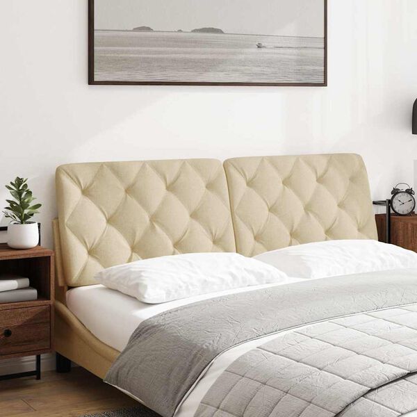 vidaXL Pol&scaron;t&aacute;ř na čelo postele kr&eacute;mov&yacute; 160 cm textil