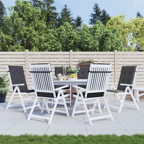 vidaXL Podušky na židli vysoké opěradlo 6ks antracit melanž 120x50x4cm