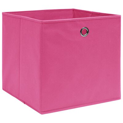 vidaXL Úložné boxy 10 ks netkaná textilie 28 x 28 x 28 cm růžové