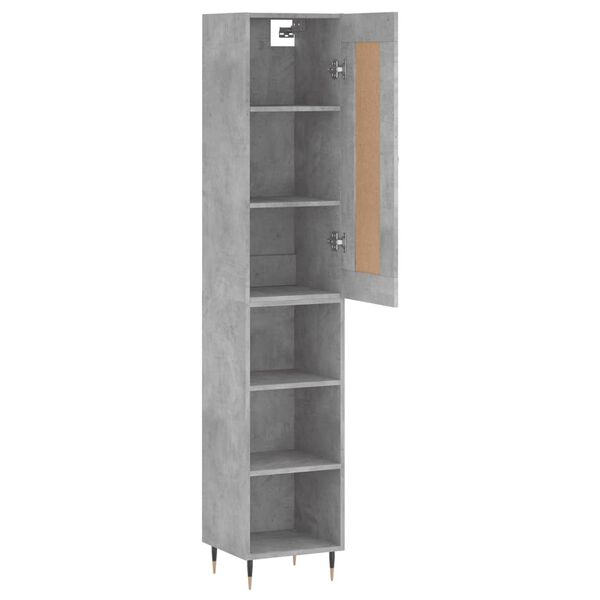 vidaXL Skř&iacute;ň highboard betonově &scaron;ed&aacute; 34,5x34x180 cm kompozitn&iacute; dřevo