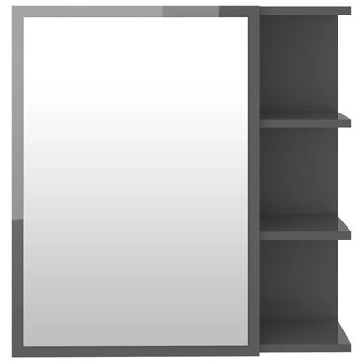 vidaXL Zrcadlová skříňka šedá vysoký lesk 62,5x20,5x64 cm dřevotříska