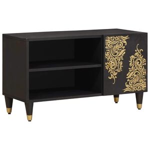 vidaXL Televizní skříň Černá 80 x 33 x 46 cm Masivní mangové dřevo