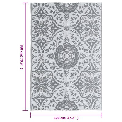 vidaXL Venkovní koberec světle šedý 120 x 180 cm PP