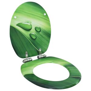 vidaXL WC sed&aacute;tko s funkc&iacute; pomal&eacute;ho skl&aacute;pěn&iacute; MDF zelen&aacute; vodn&iacute; kapka