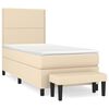 vidaXL Box spring postel s matrac&iacute; kr&eacute;mov&aacute; 100 x 200 cm textil