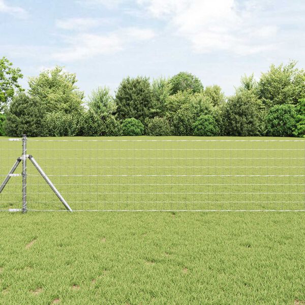 vidaXL Plot s sloupkem Stř&iacute;brn&aacute; 0,6 x 10 m Ocel a PVC