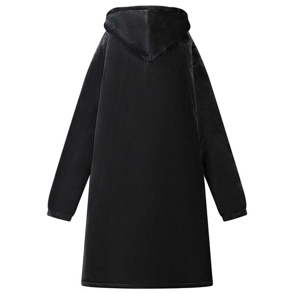 vidaXL Mikina s kapuc&iacute; Čern&aacute; M Fleece a flanel