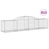 vidaXL Klenut&eacute; gabionov&eacute; ko&scaron;e 13 ks 300x50x60/80 cm pozinkovan&eacute; železo