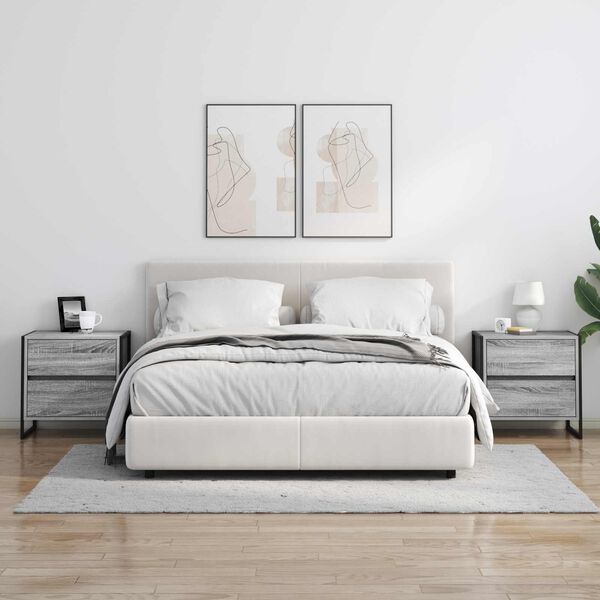 vidaXL Nočn&iacute; stolek &Scaron;ed&aacute; Sonoma 50 x 39.5 x 50 cm kompozitn&iacute; dřevo