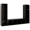 vidaXL TV skř&iacute;ňky 3 ks čern&eacute; vysok&yacute; lesk 142,5x35x36,5 cm dřevotř&iacute;ska