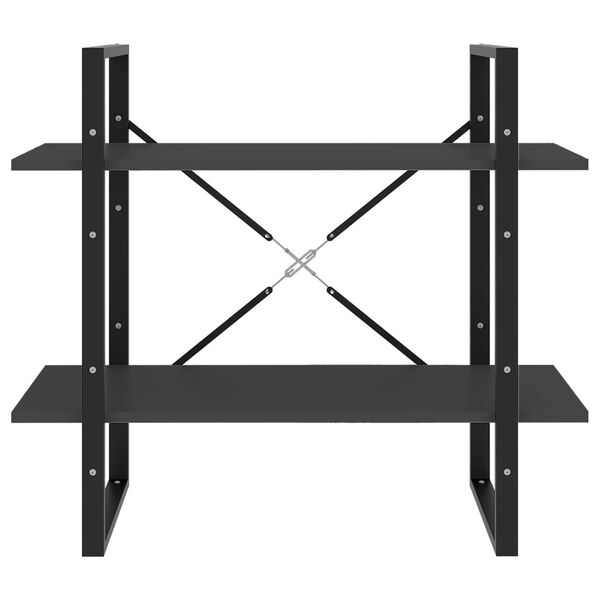 vidaXL Knihovna se 2 policemi šedá 80 x 30 x 70 cm kompozitní dřevo