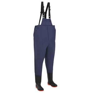 vidaXL Hrub&eacute; waders s botami PVC pleten&aacute; l&aacute;tka Velikost 46 Modr&aacute;