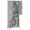 vidaXL Skř&iacute;ň highboard betonově &scaron;ed&aacute; 69,5x34x180 cm kompozitn&iacute; dřevo