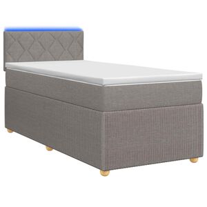 vidaXL Postel boxspring s matrac&iacute; s LED p&aacute;sky Taupe 80 x 200 cm Textil