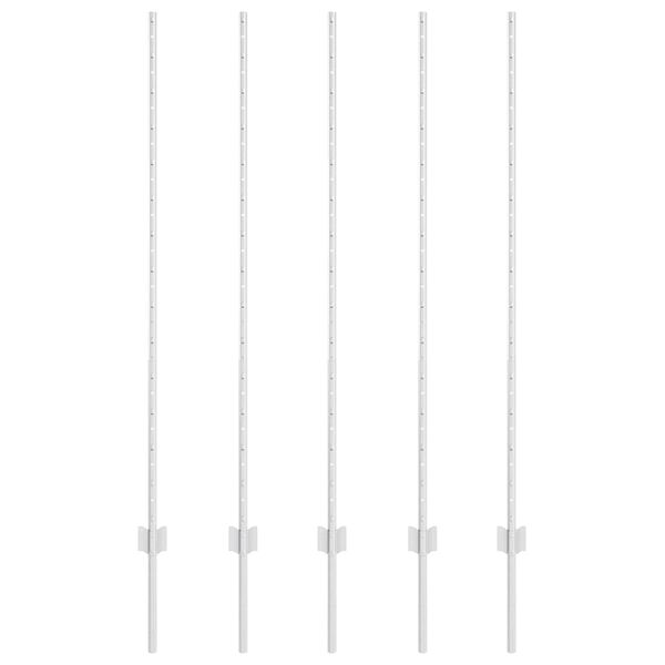 vidaXL Plotov&yacute; sloupek. 5 pcs Stř&iacute;brn&aacute; 140 cm Ocel