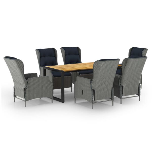 vidaXL 7d&iacute;ln&yacute; zahradn&iacute; j&iacute;deln&iacute; set světle &scaron;ed&yacute;