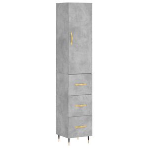 vidaXL Skř&iacute;ň highboard betonově &scaron;ed&aacute; 34,5x34x180 cm kompozitn&iacute; dřevo
