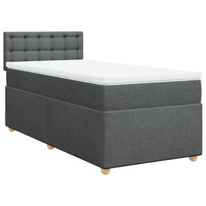 vidaXL Box spring postel s matrac&iacute; tmavě &scaron;ed&aacute; Single textil