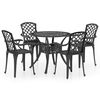 vidaXL 5d&iacute;ln&yacute; bistro set lit&yacute; hlin&iacute;k čern&yacute;