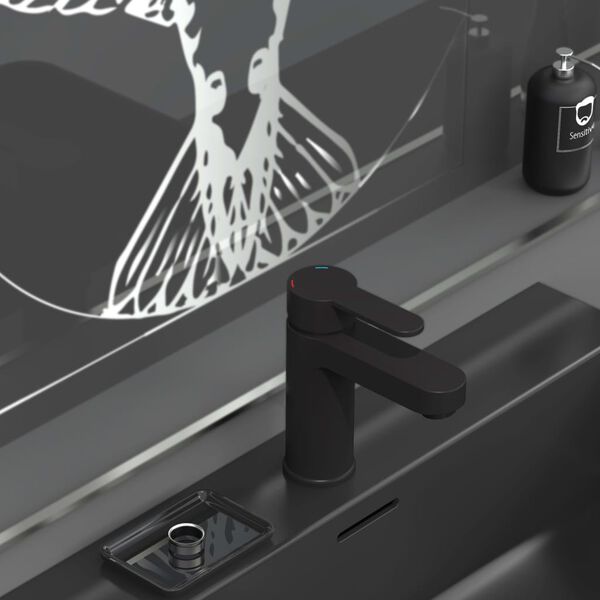 SCH&Uuml;TTE Umyvadlov&aacute; p&aacute;kov&aacute; baterie ELEPHANT matn&aacute; čern&aacute;