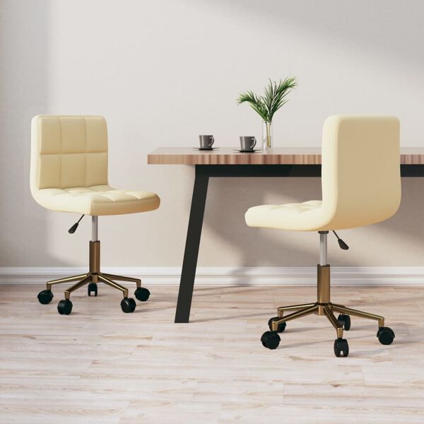 vidaXL Otočn&eacute; j&iacute;deln&iacute; židle 2 ks kr&eacute;mov&eacute; samet