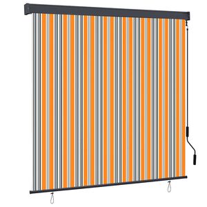 vidaXL Roleta Žlut&aacute; a modr&aacute; 180 x 250 cm Textil a hlin&iacute;k