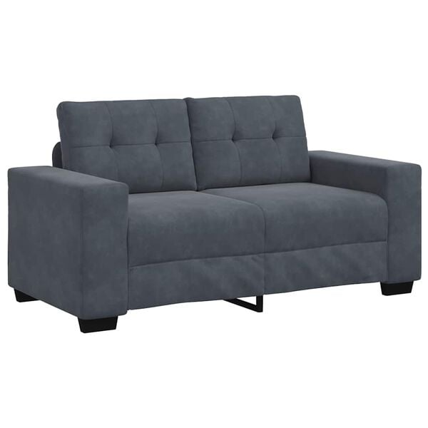 vidaXL Loveseat Sofa Tmavě &scaron;ed&aacute; 160x77x82 cm samet