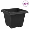 vidaXL Čtvercov&yacute; květin&aacute;č 24 ks Čern&aacute; 33 x 33 x 26 cm Plast