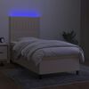 vidaXL Box spring postel s matrac&iacute; a LED kr&eacute;mov&aacute; 90x190 cm textil