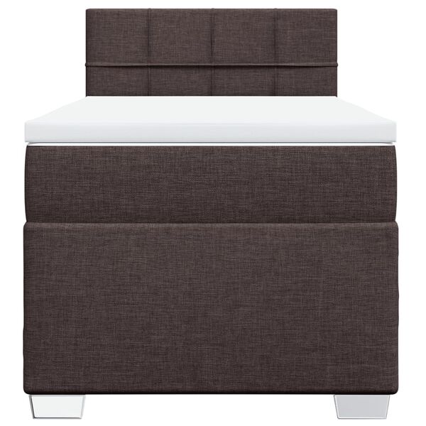 vidaXL Box spring postel s matrac&iacute; tmavě hněd&aacute; 90x190 cm textil